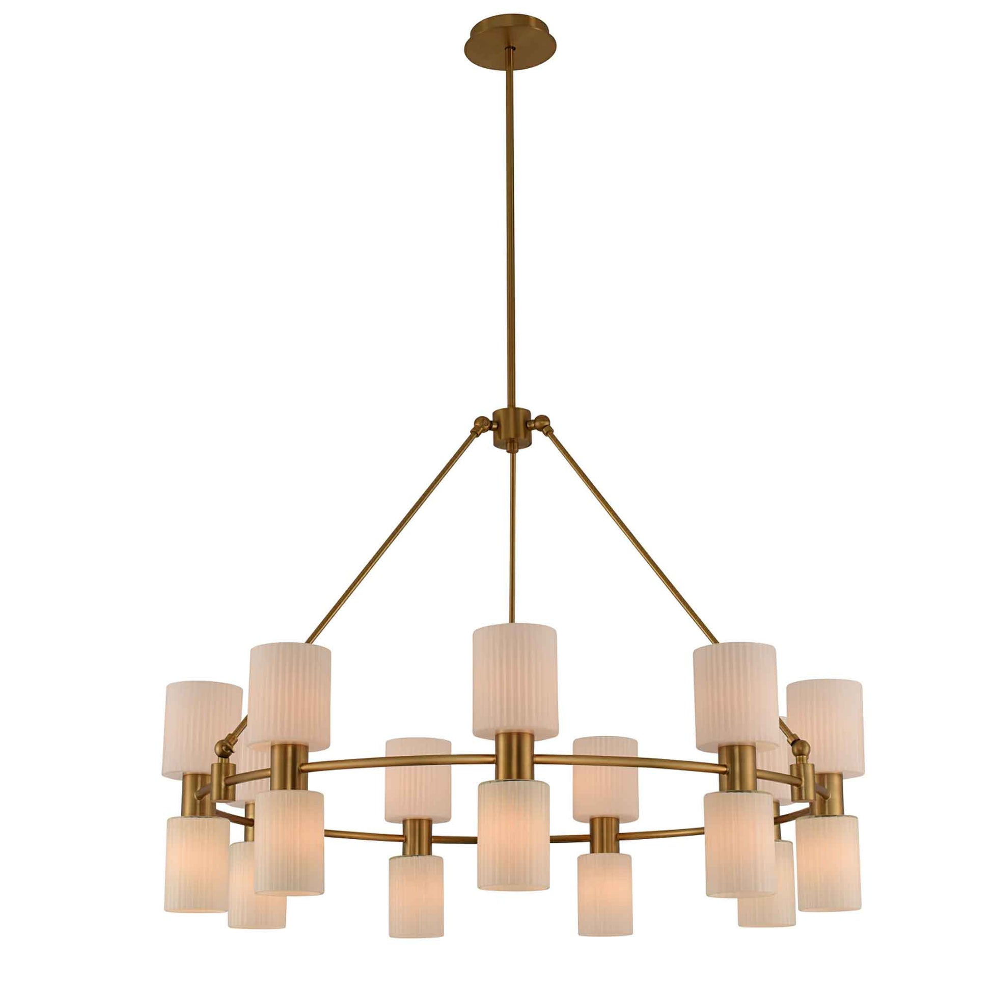 18 light 40 inch winter brass chandelier