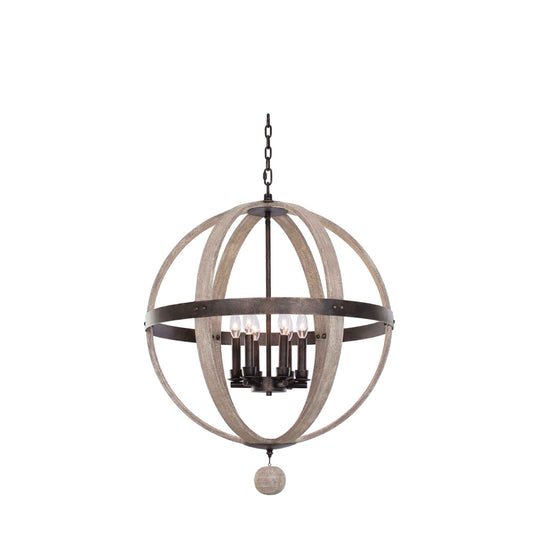 6 light 25 inch florence gold pendant