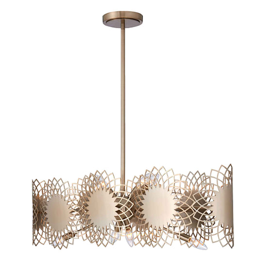 8 light 38 inch champagne gold island light