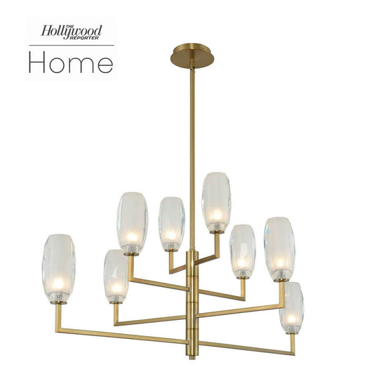 8 light 44 inch winter brass island light