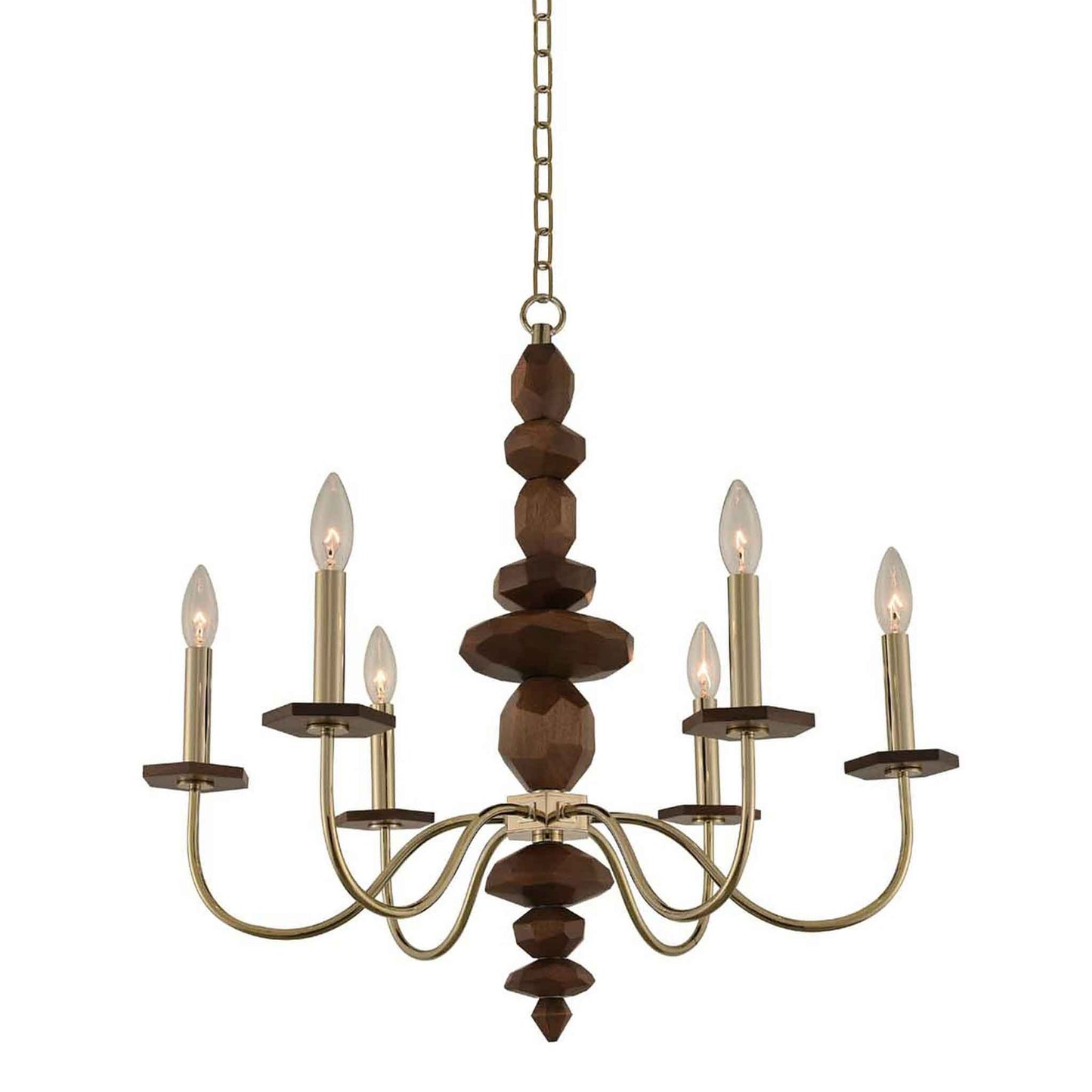 6 light 26 inch champagne gold chandelier