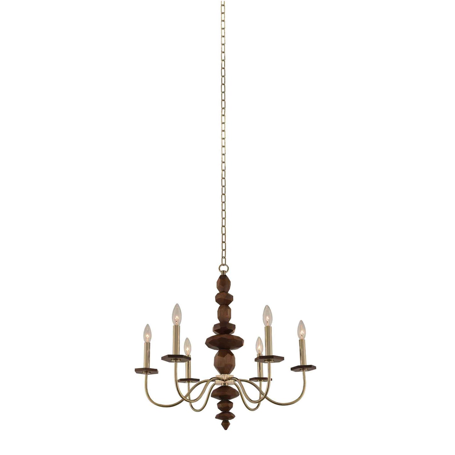 6 light 26 inch champagne gold chandelier