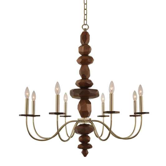 8 light 34 inch champagne gold chandelier