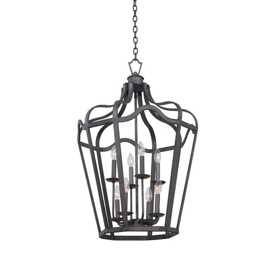 8 light 22 inch charcoal medium lantern