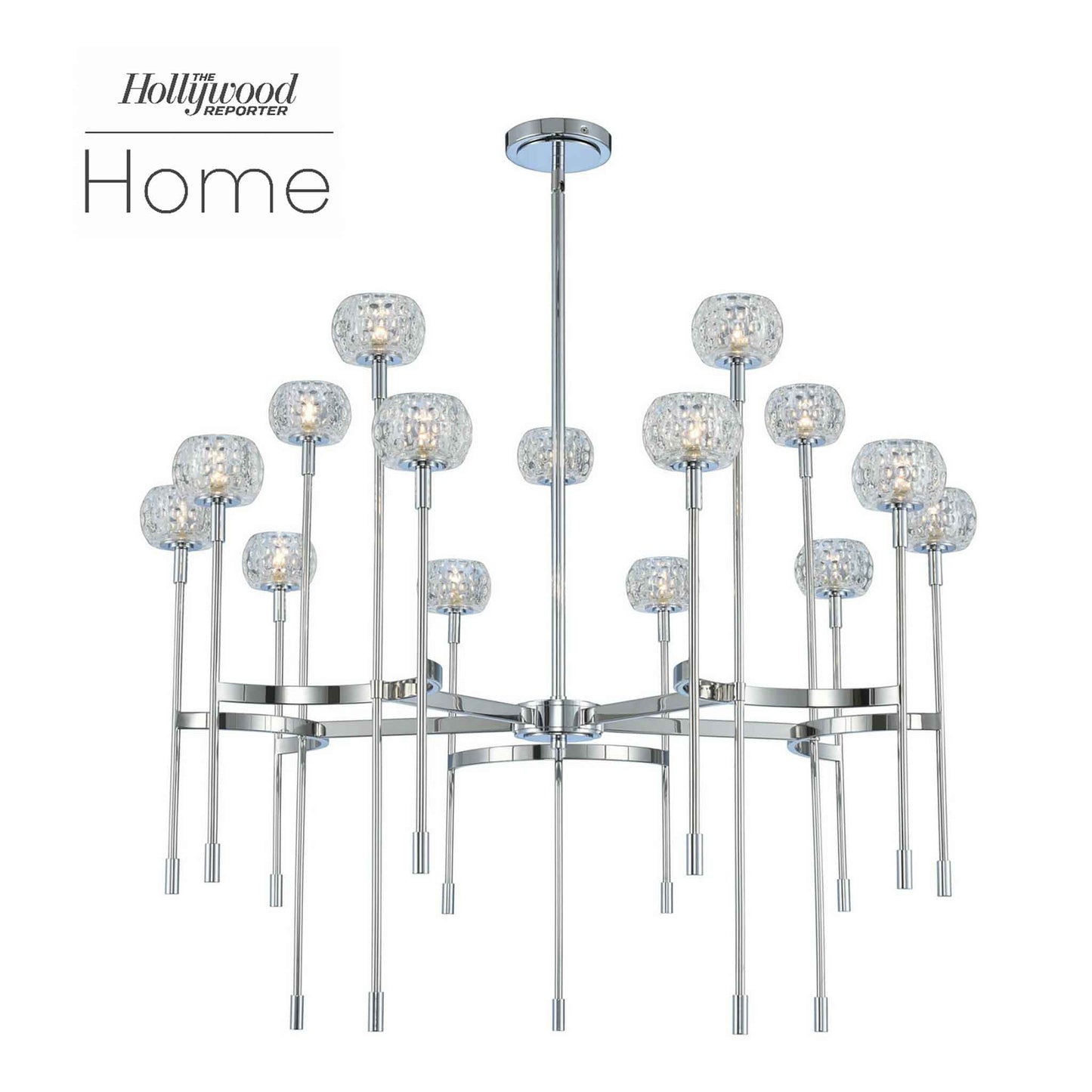 15 light 38 inch 2 tier chrome chandelier