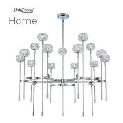 15 light 38 inch 2 tier chrome chandelier