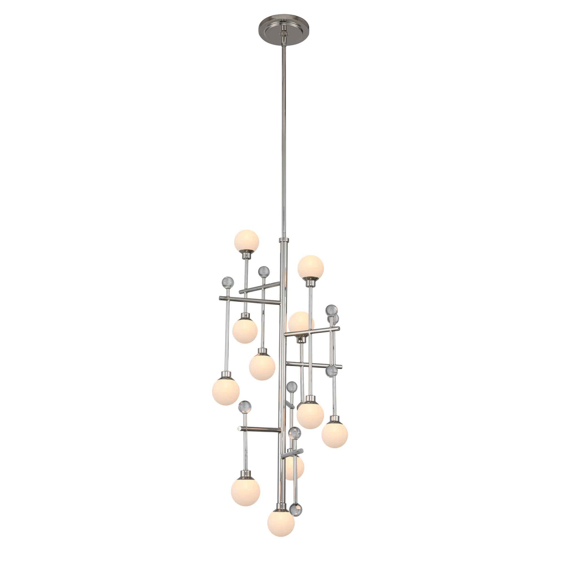 11 light 16 inch polished nickel foyer