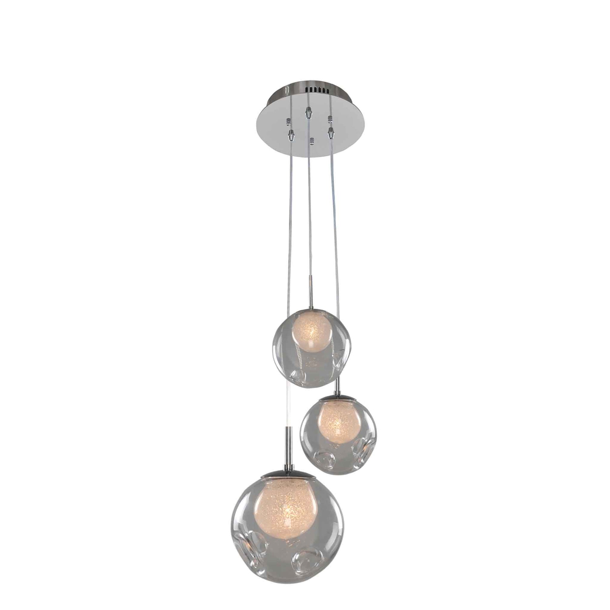 3 light 10 inch chrome pendant