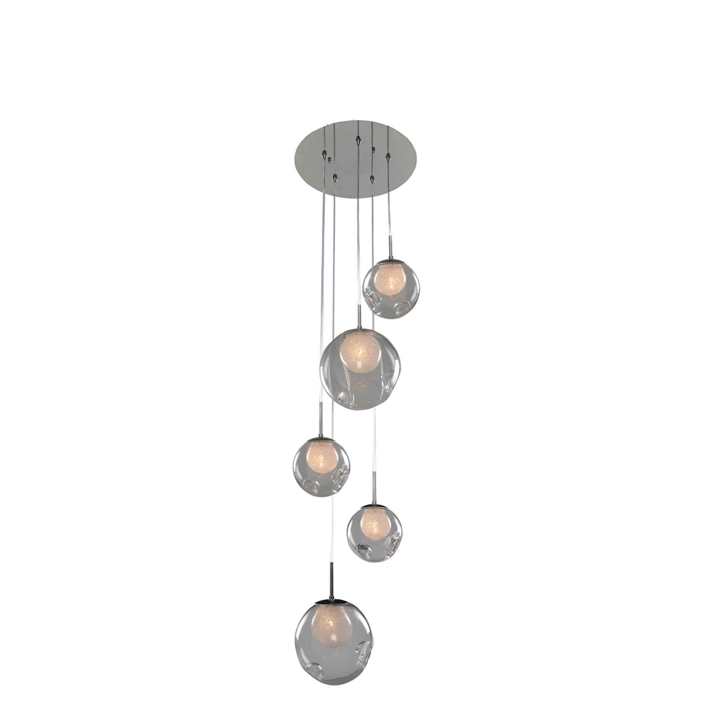 5 light 15 inch chrome pendant