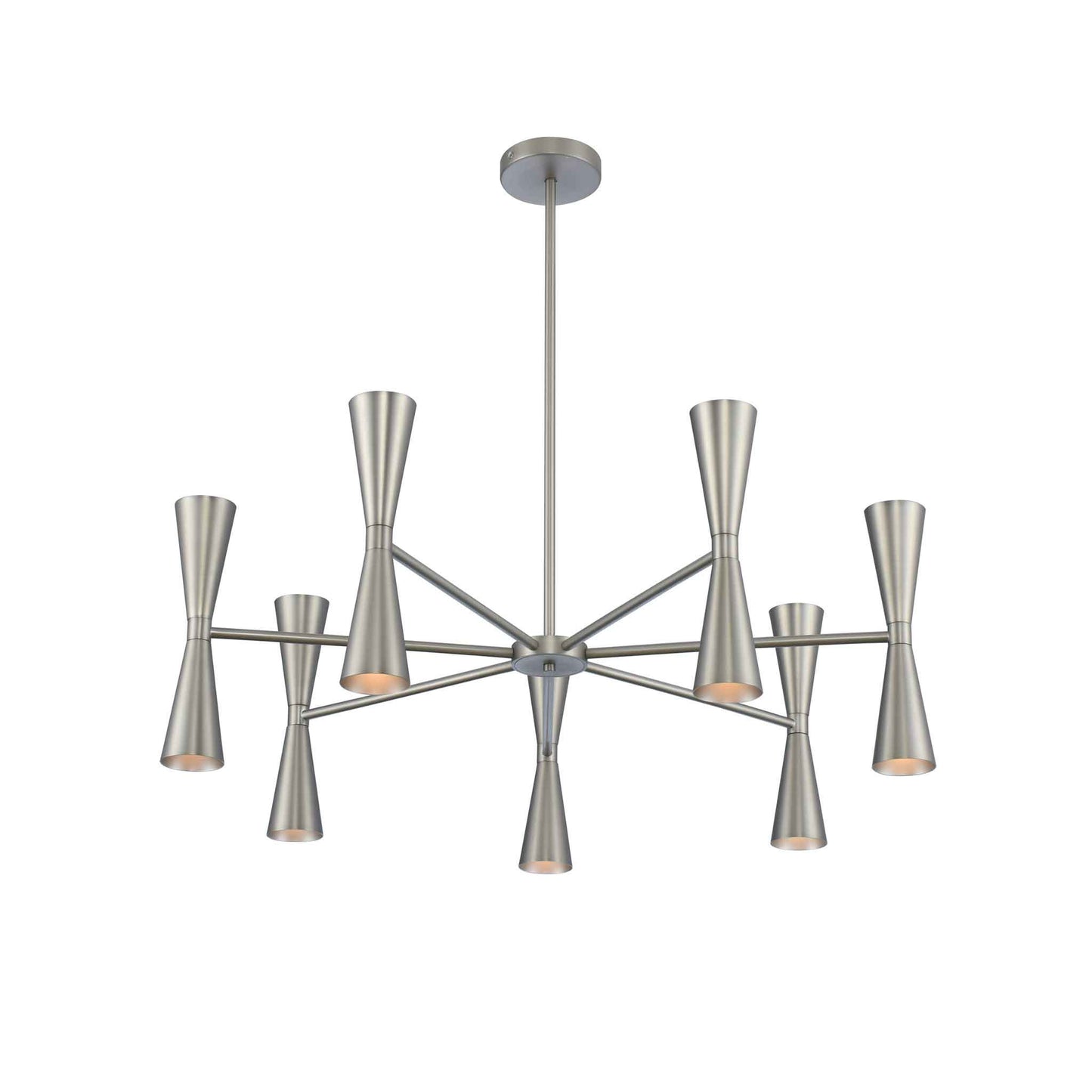 14 light 35 inch satin nickel chandelier