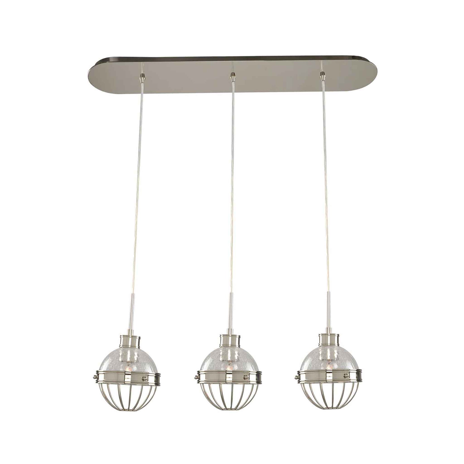 3 light 32 inch polished nickel island light