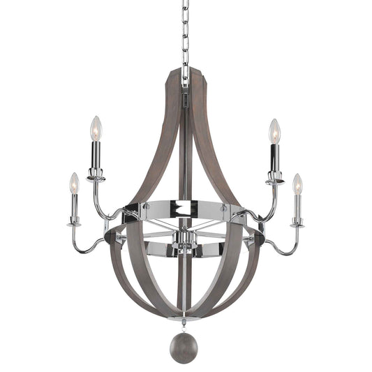 5 light 31 inch chrome chandelier