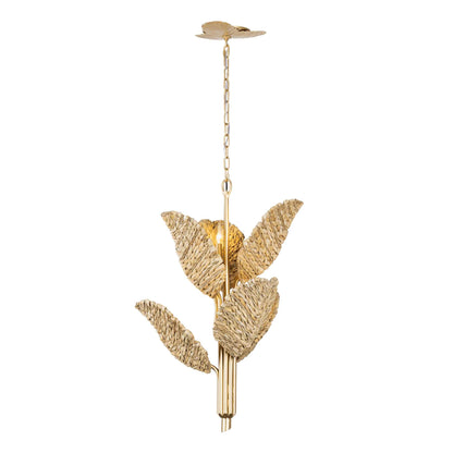 6 light 23 inch gold seagrass and rope chandelier