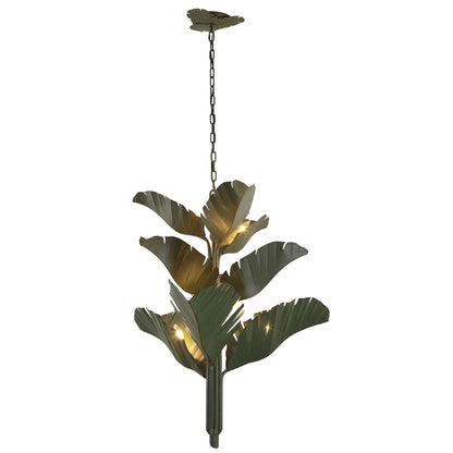 9 light 35 inch banana leaf chandelier