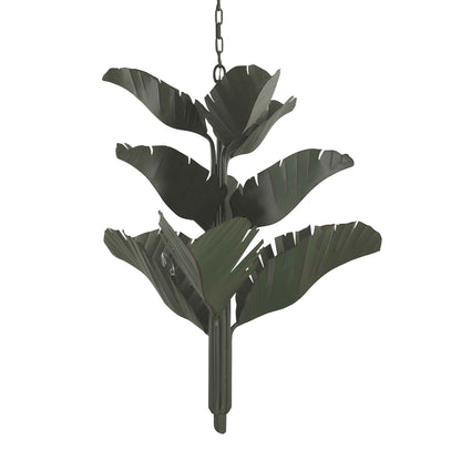 9 light 35 inch banana leaf chandelier