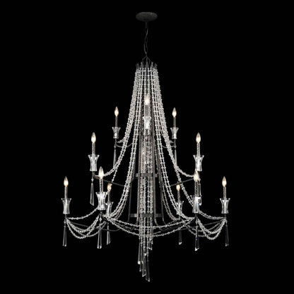 12 light 44 inch 3 tier onyx chandelier