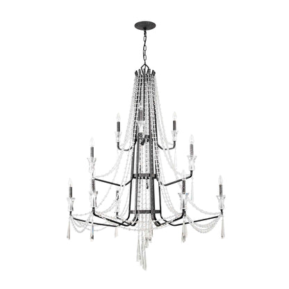 12 light 44 inch 3 tier onyx chandelier