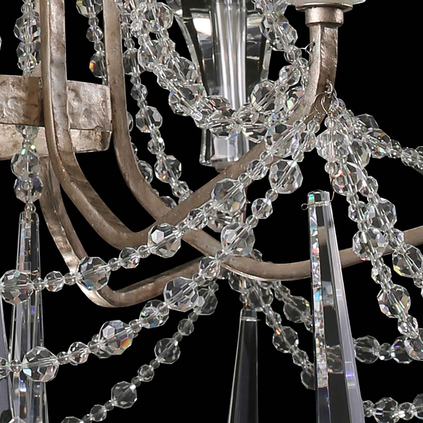 12 light 44 inch 3 tier transcend silver chandelier