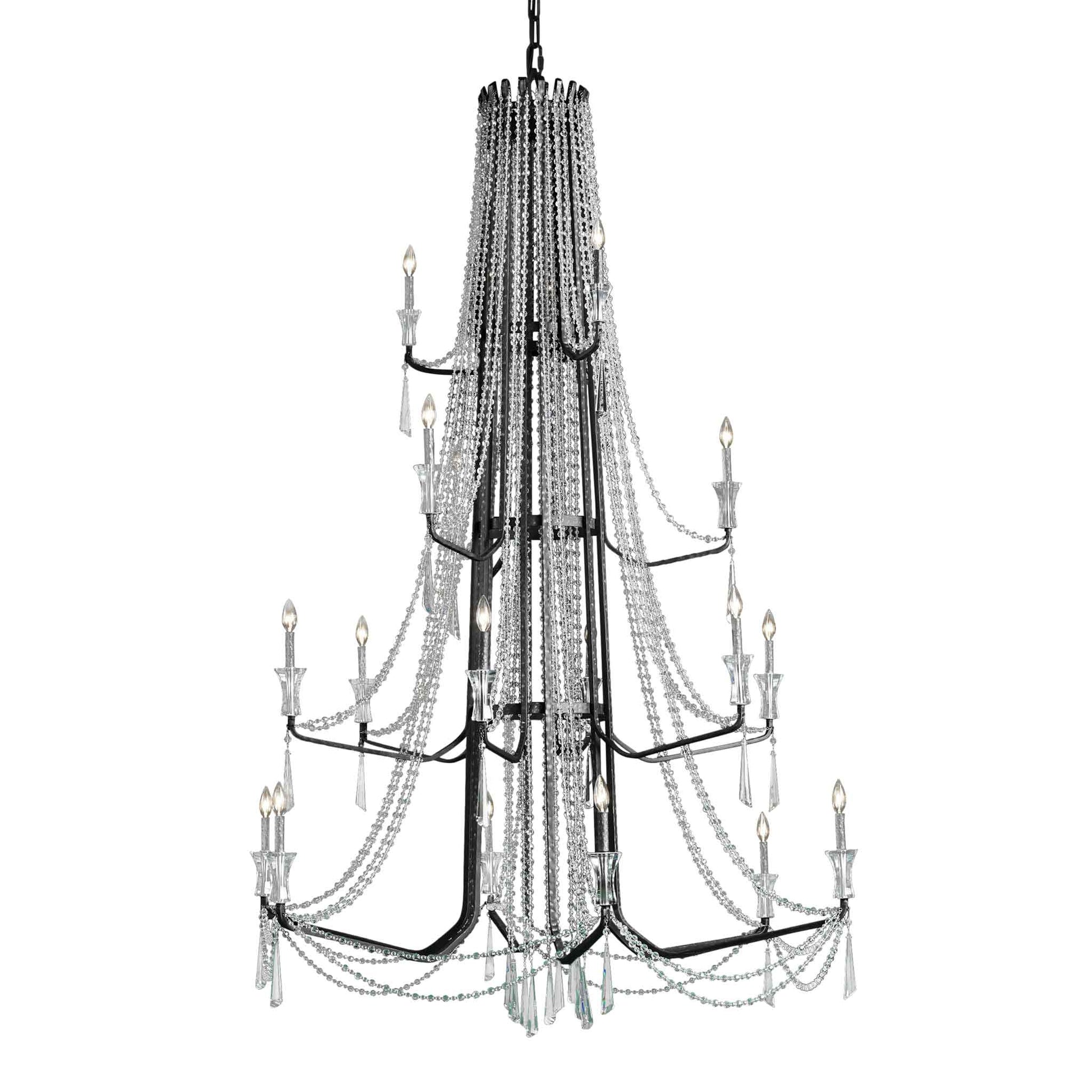 18 light 57 inch 4 tier onyx chandelier