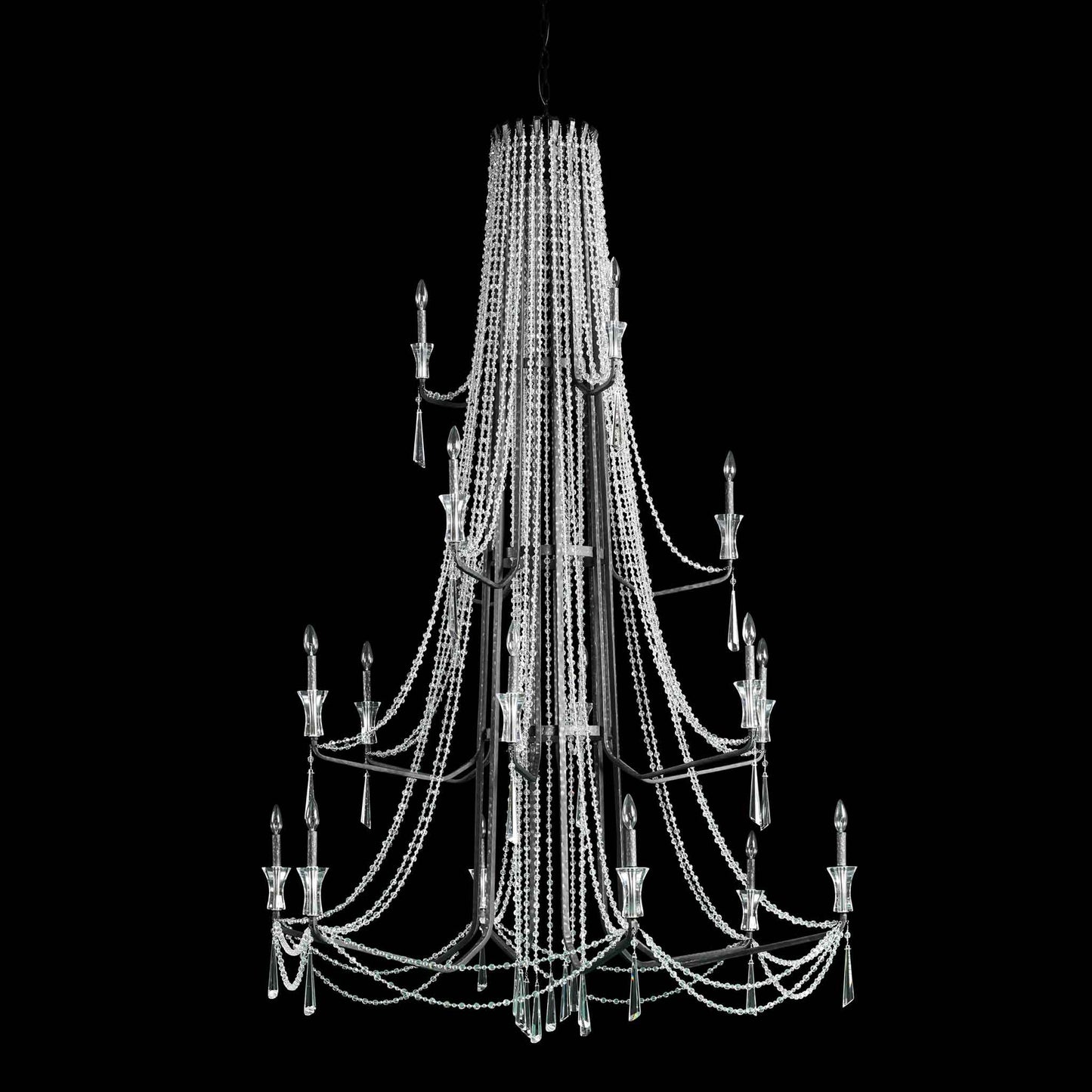 18 light 57 inch 4 tier onyx chandelier