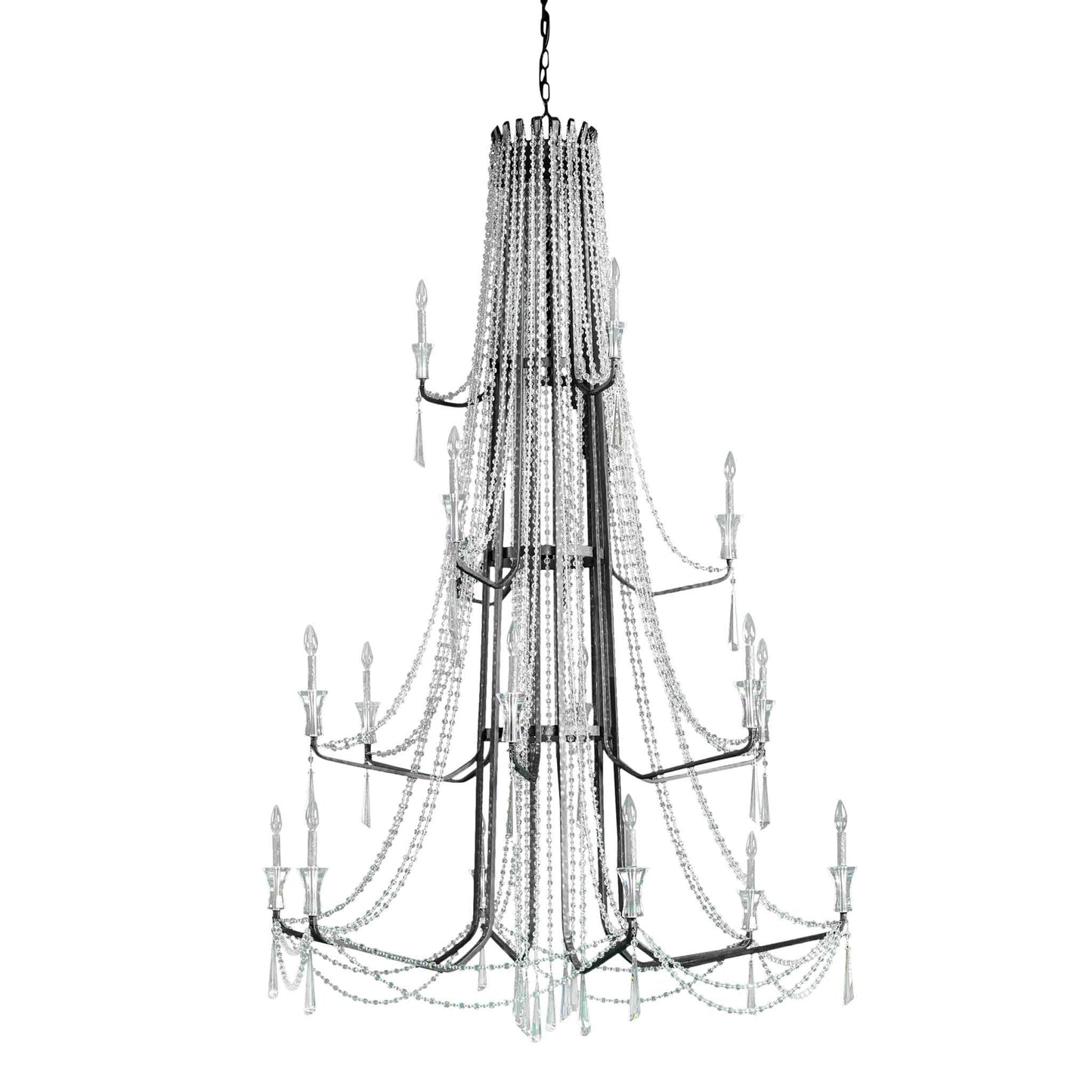 18 light 57 inch 4 tier onyx chandelier