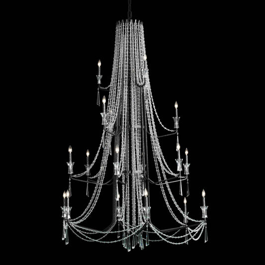 18 light 57 inch 4 tier onyx chandelier