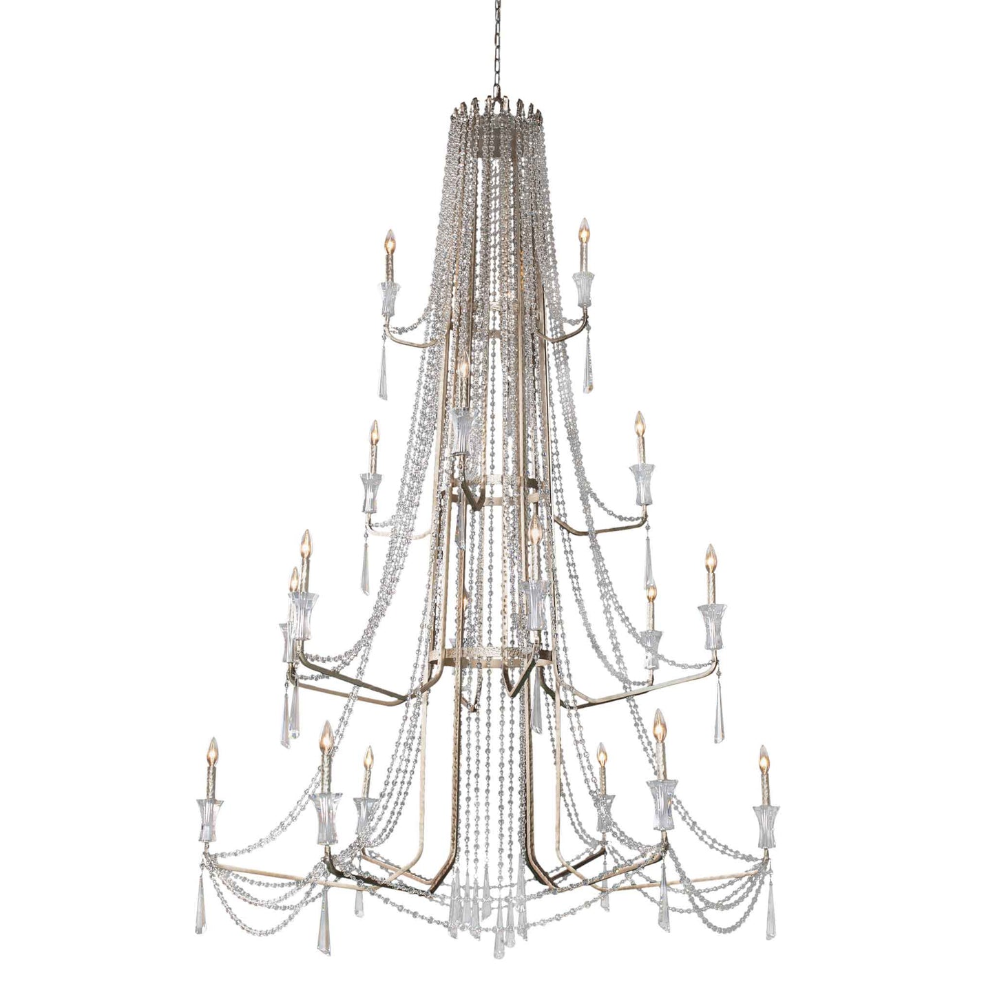 18 light 57 inch transcend silver chandelier