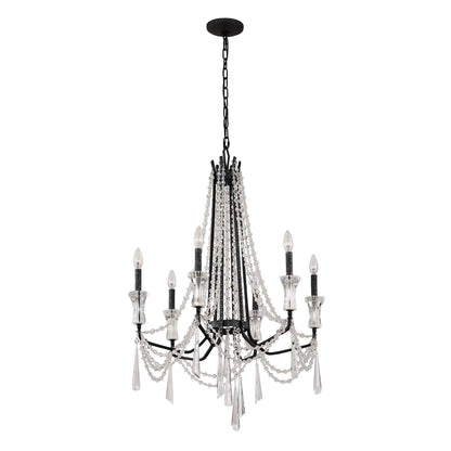 6 light 27 inch onyx chandelier