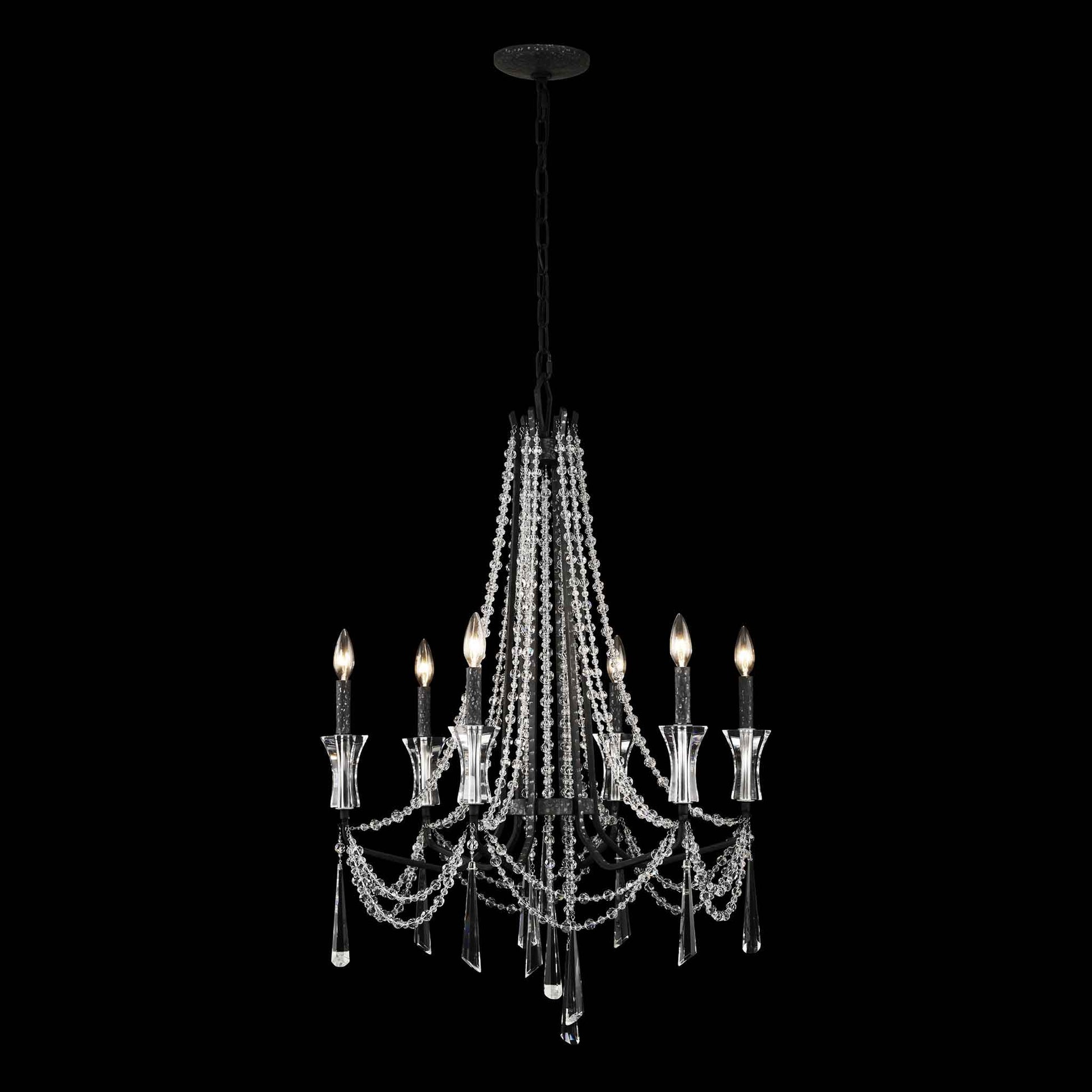 6 light 27 inch onyx chandelier