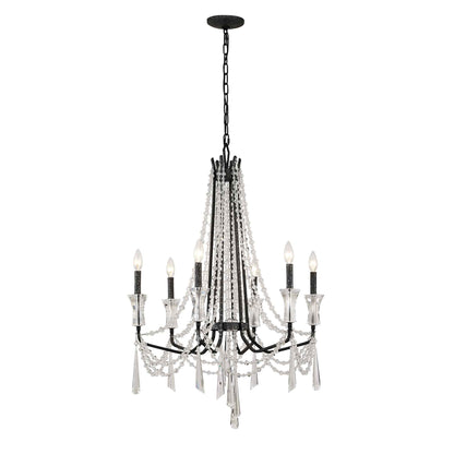 6 light 27 inch onyx chandelier