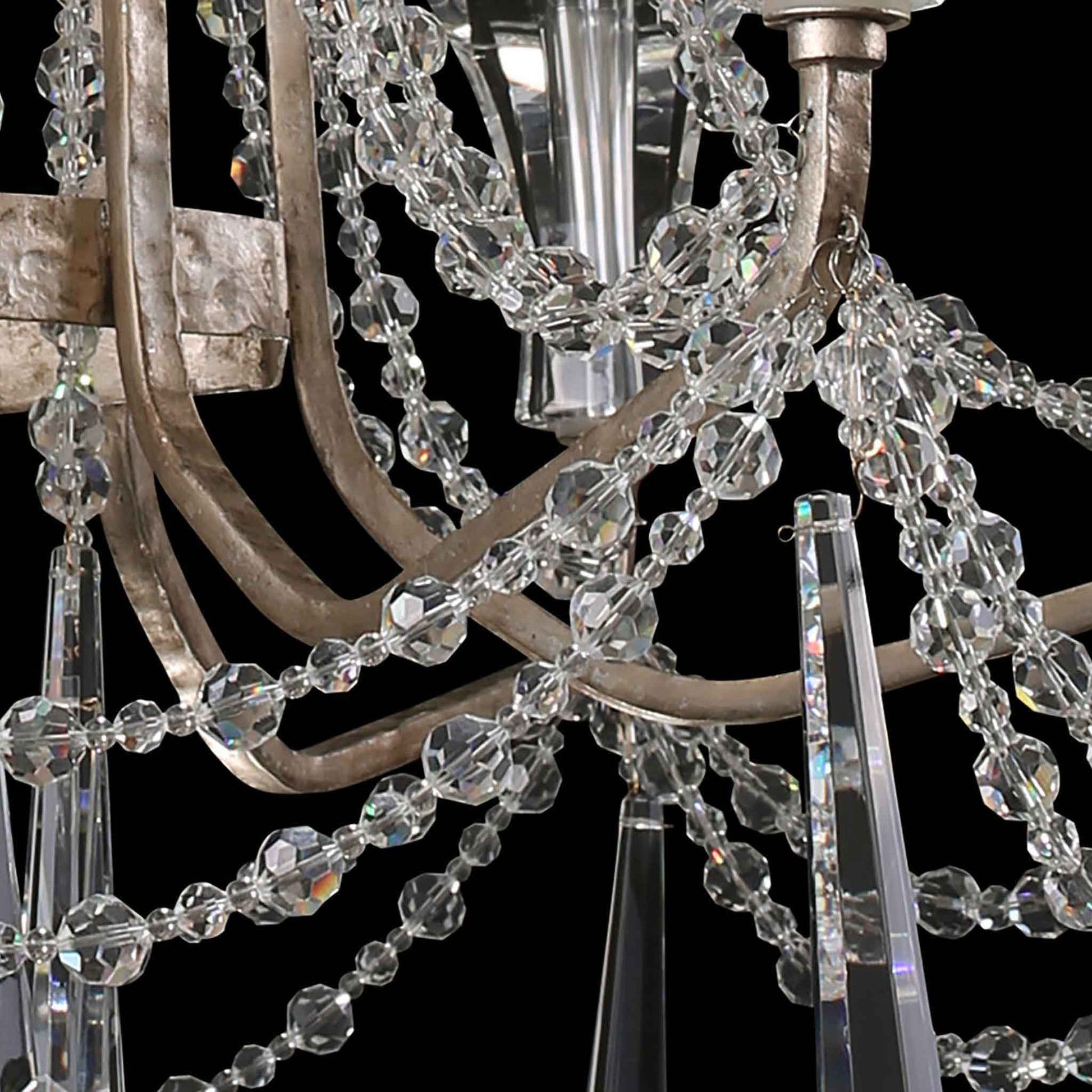 6 light 27 inch transcend silver chandelier