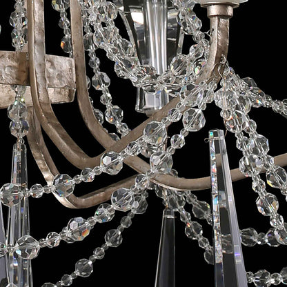 6 light 27 inch transcend silver chandelier