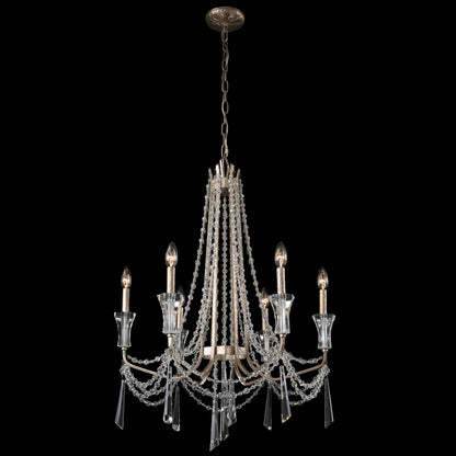 6 light 27 inch transcend silver chandelier