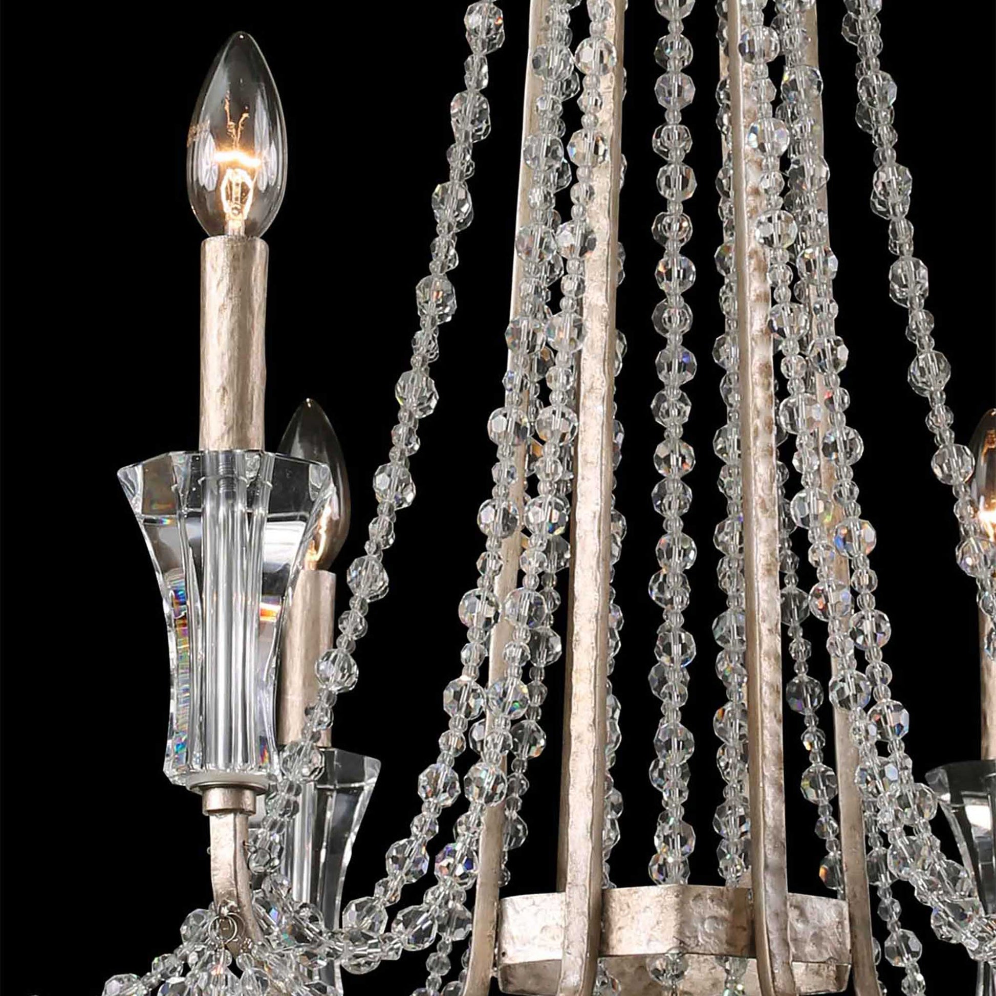 6 light 27 inch transcend silver chandelier