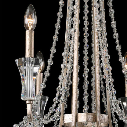 6 light 27 inch transcend silver chandelier