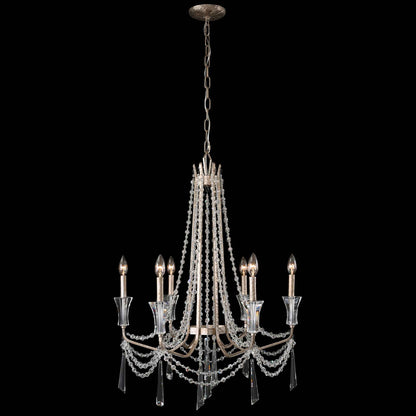 6 light 27 inch transcend silver chandelier