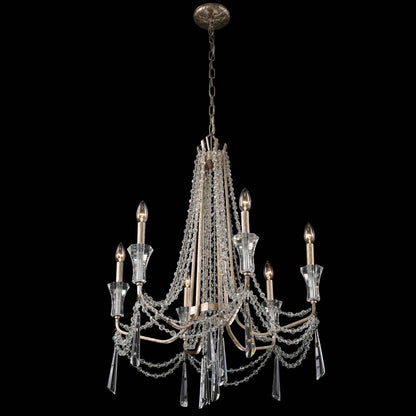 6 light 27 inch transcend silver chandelier