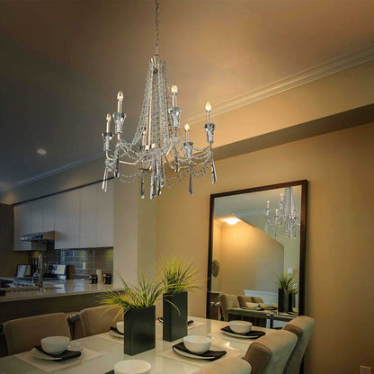 6 light 27 inch transcend silver chandelier