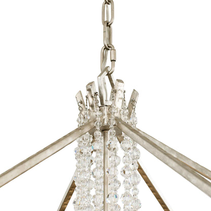 7 light 26 inch transcend silver pendant