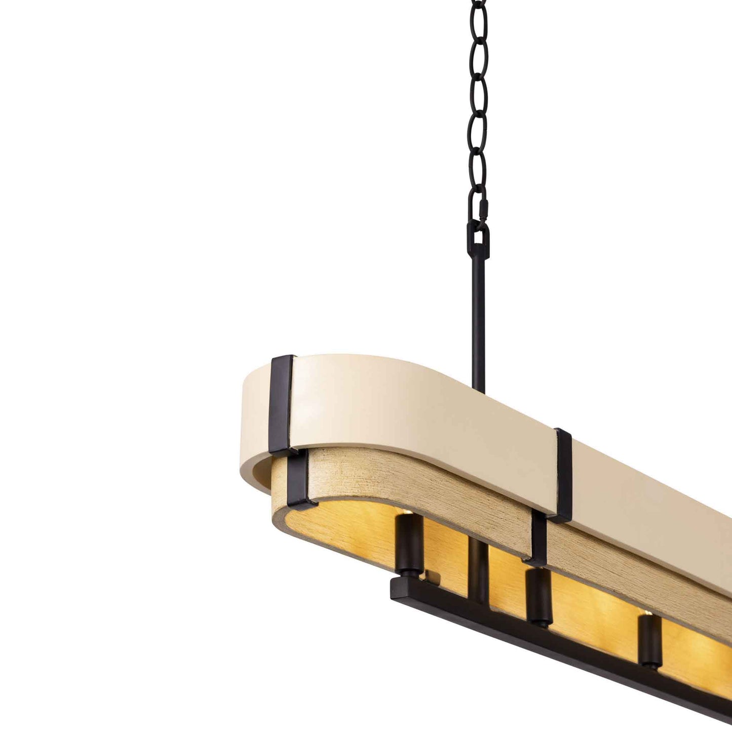 5 light 46 inch black honey and oak pendant