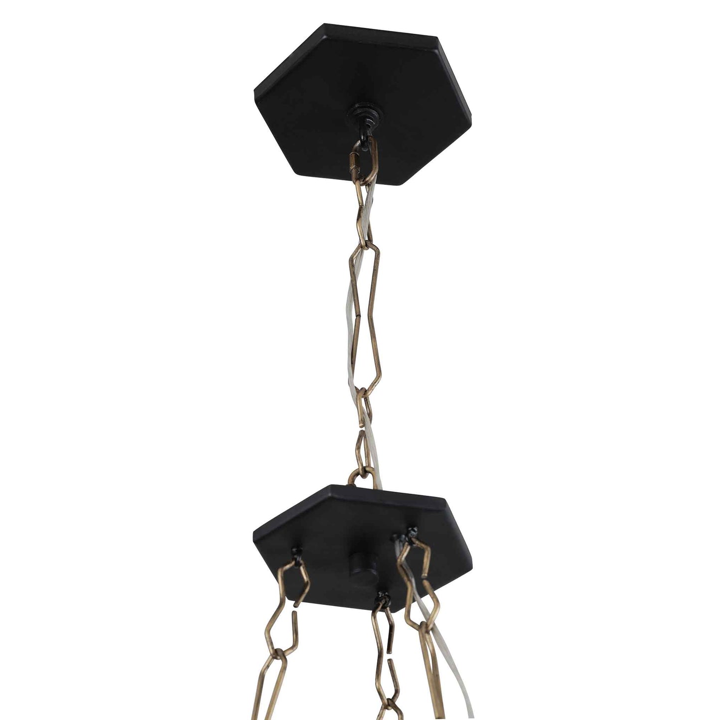 6 light 26 inch gold and carbon chandelier