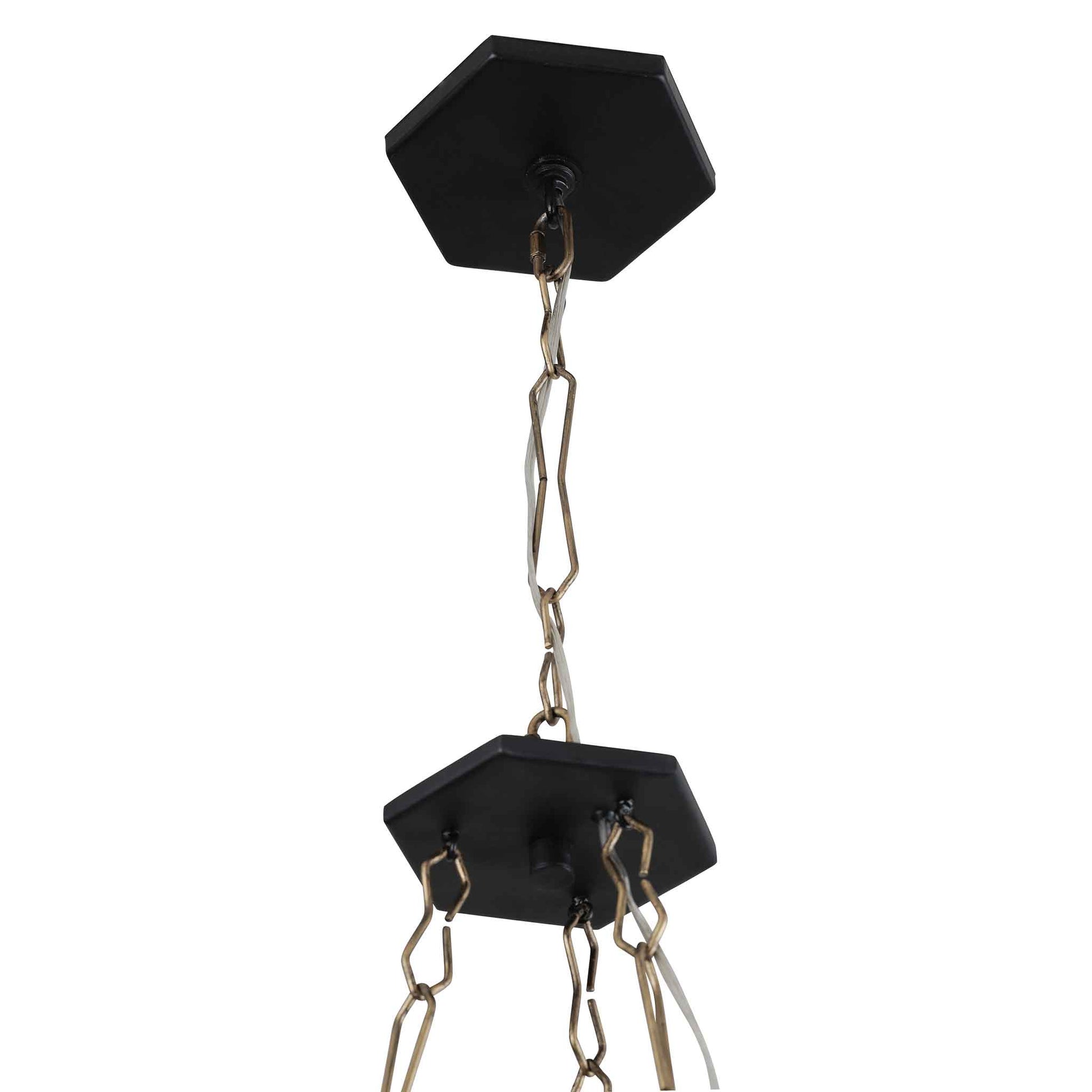 9 light 36 inch gold and carbon chandelier