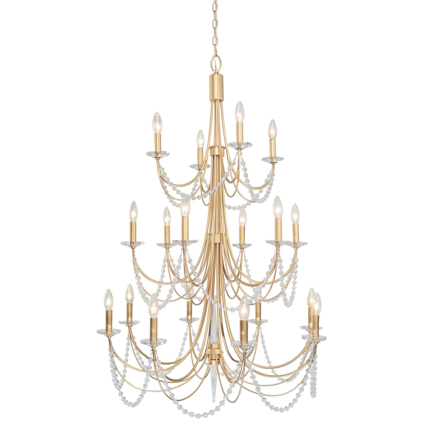 18 light 32 inch 3 tier french gold chandelier