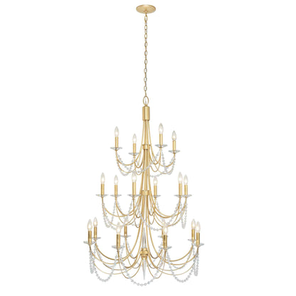 18 light 32 inch 3 tier french gold chandelier