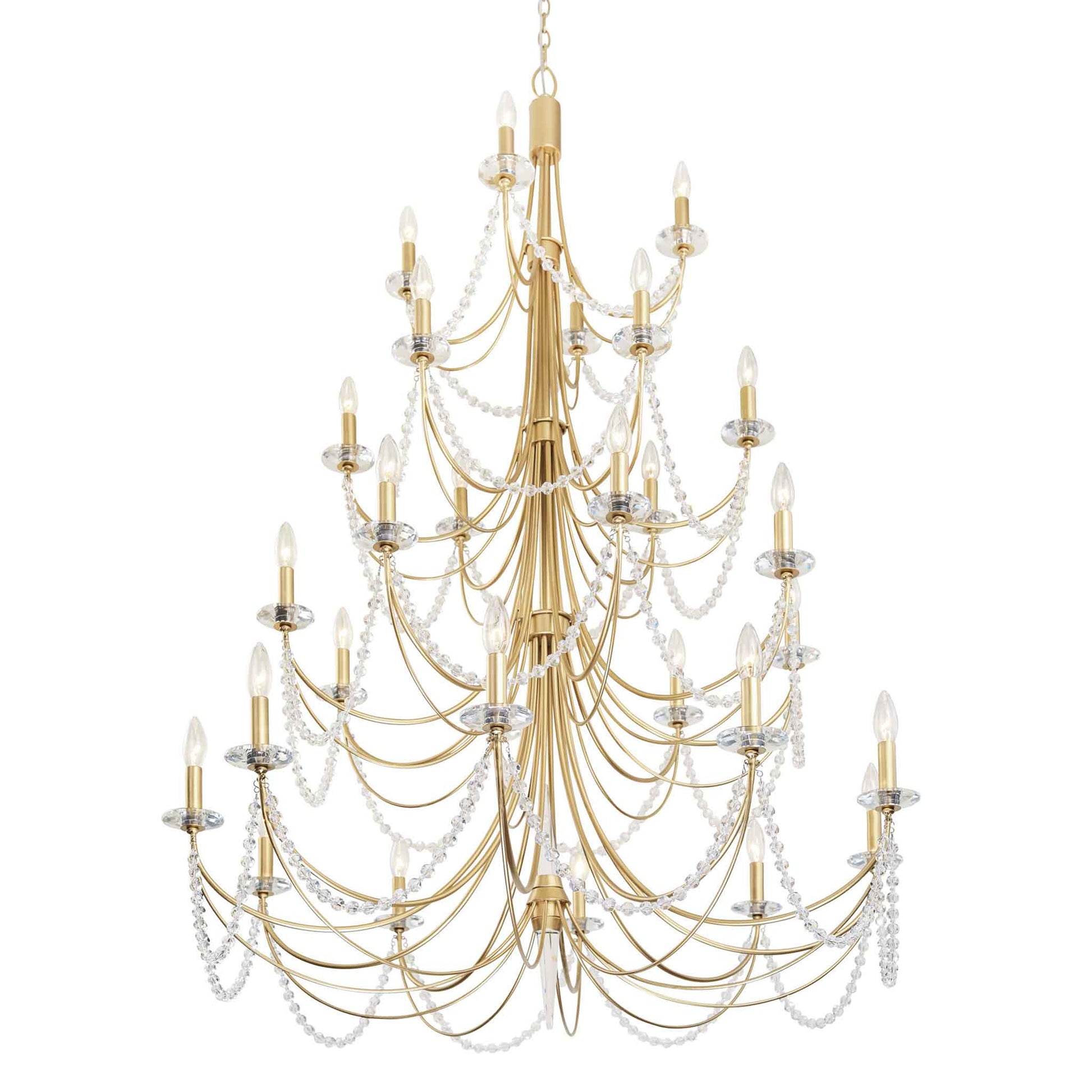 28 light 40 inch 4 tier french gold chandelier