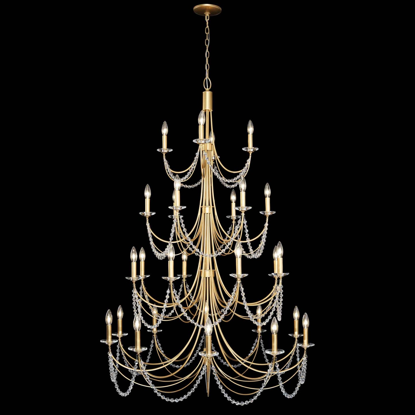 28 light 40 inch 4 tier french gold chandelier