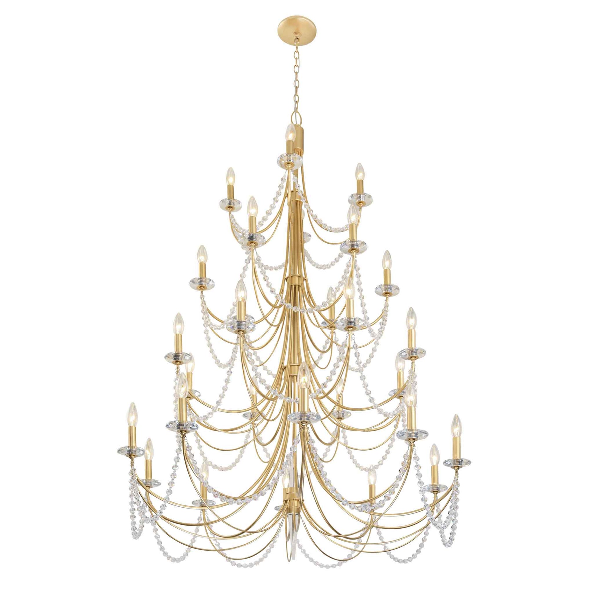 28 light 40 inch 4 tier french gold chandelier