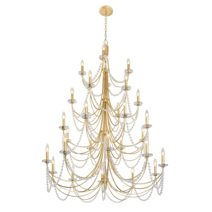 28 light 40 inch 4 tier french gold chandelier