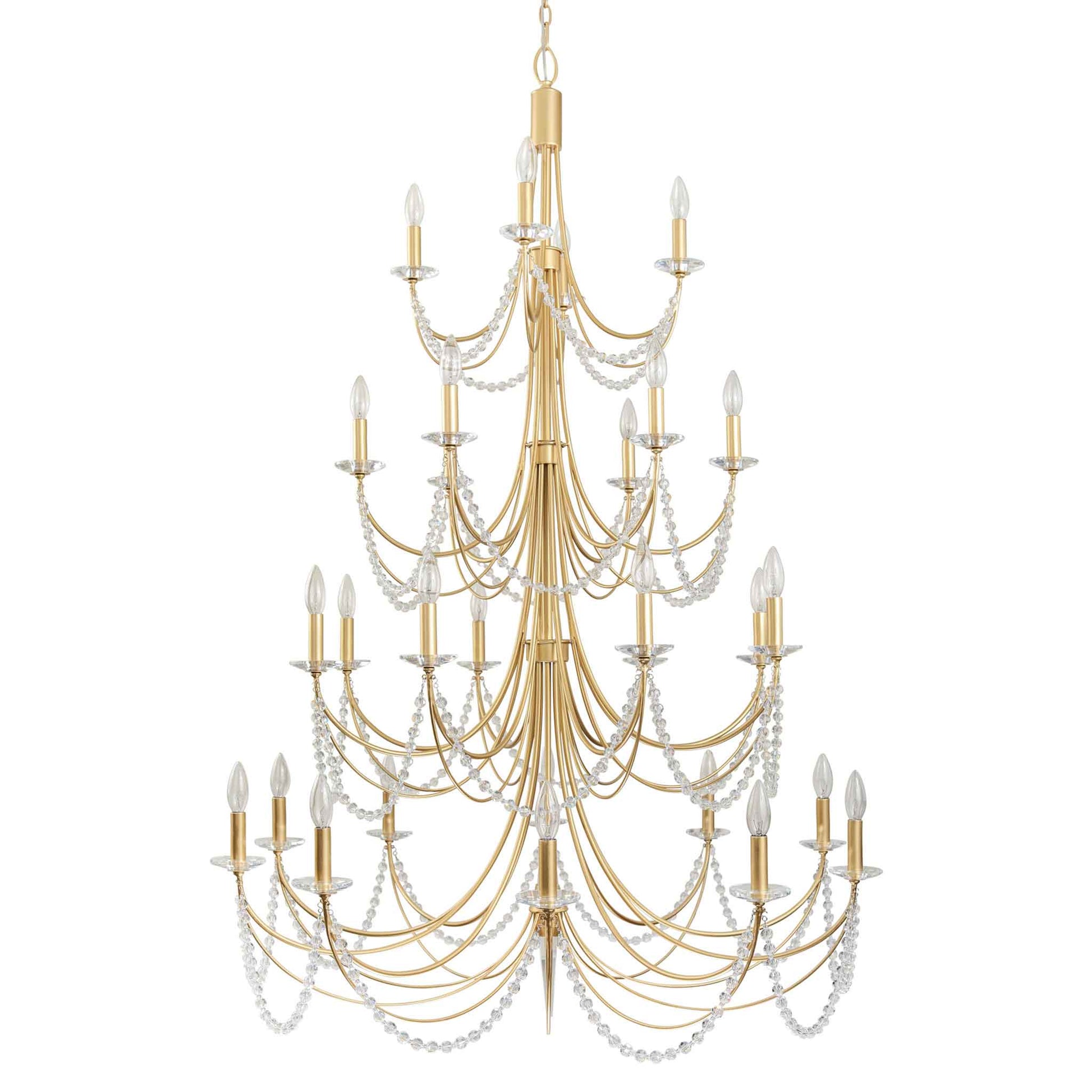 28 light 40 inch 4 tier french gold chandelier