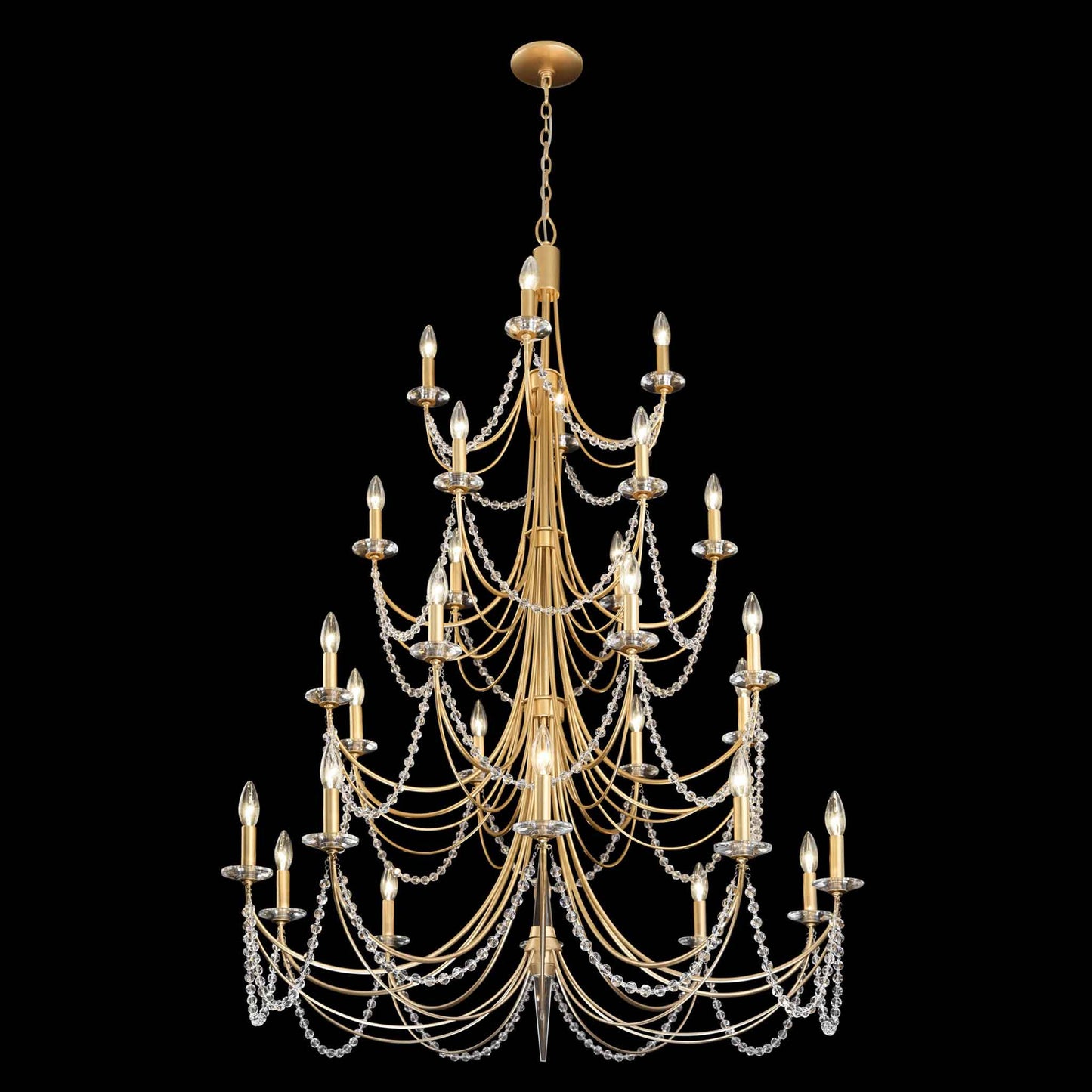 28 light 40 inch 4 tier french gold chandelier